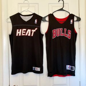 NBA Miami Heat and Chicago Bulls Youth Medium Reversible Jersey Bundle
